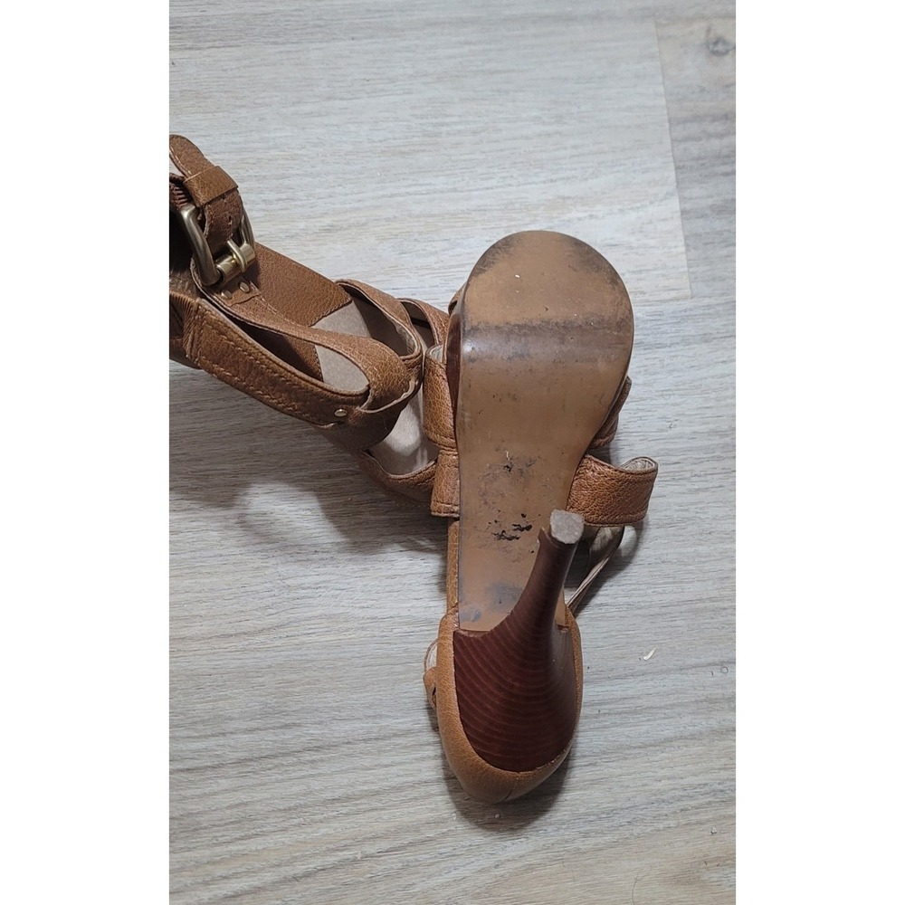 Michael Michael Kors Luggage Leather Penelope x Strap Sandals Size 7.5 M‎ - Picture 8 of 8